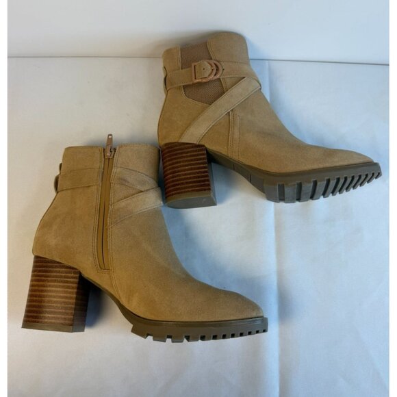 Blondo Tamzin Waterproof Booties Womens Size 5.5M Tan Suede Ankle Boots Casual - Picture 7 of 12